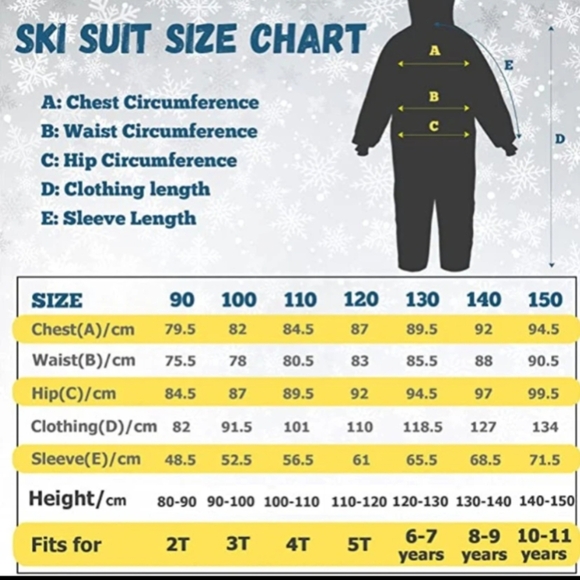 NWT Size 5T (120) MCTi Snowsuit-Waterproof & Easy On/Off . Size Chart In Pics - Picture 8 of 10